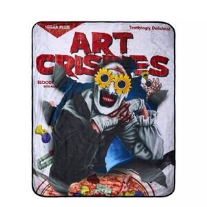 Terrifier 2 Art Crispies Throw Blanket Spirit Halloween Fleece Art The Clown NWT